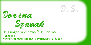 dorina szamak business card